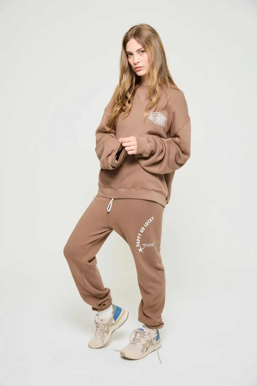 ATF - Mocha Happy Go Lucky Rollover Sweats
