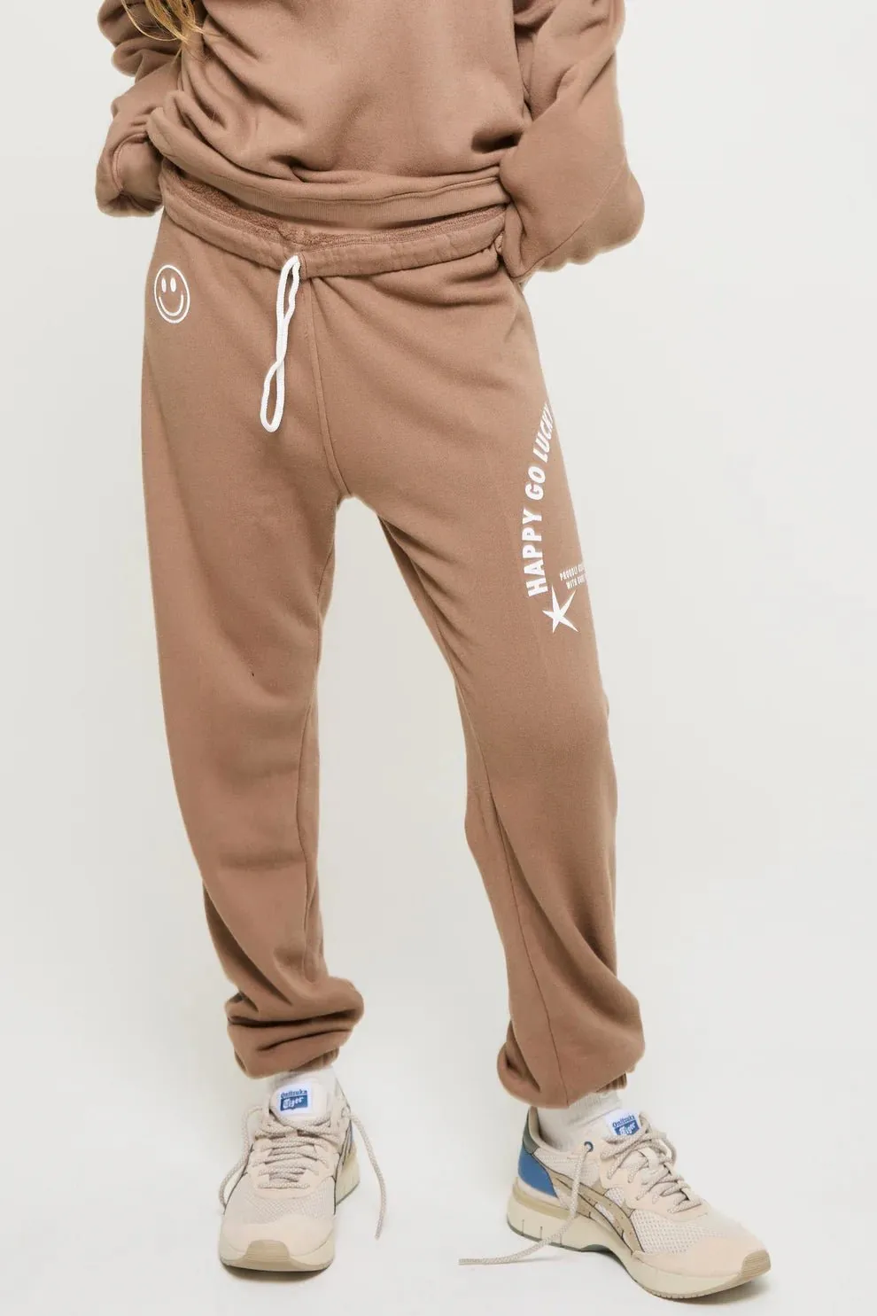 ATF - Mocha Happy Go Lucky Rollover Sweats