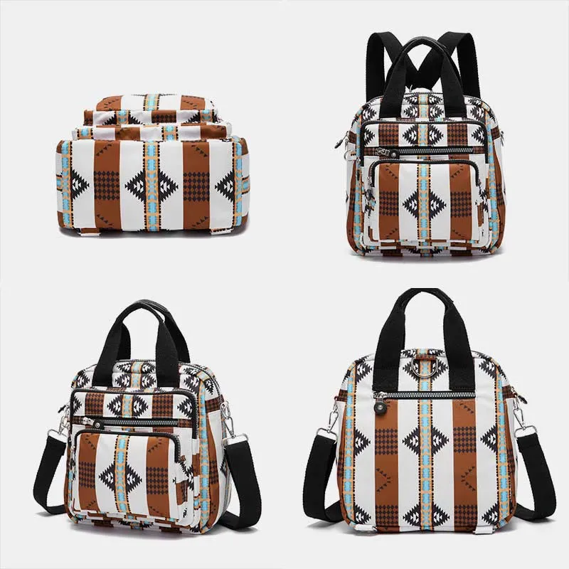 Boho Handbag Crossbody Bag Convertible Backpack Lightweight Nylon Purse