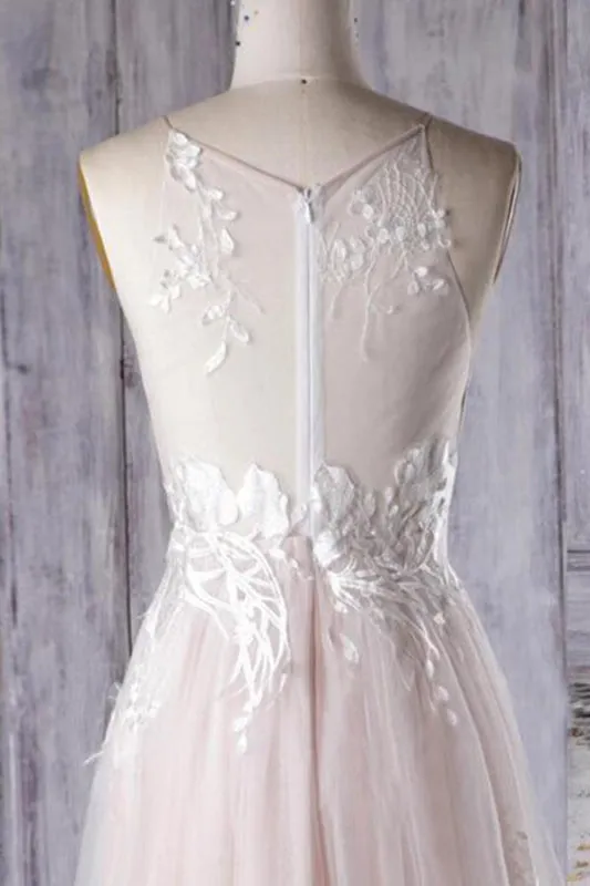 Chic Ruffle Floor Length Tulle A-line Wedding Dress