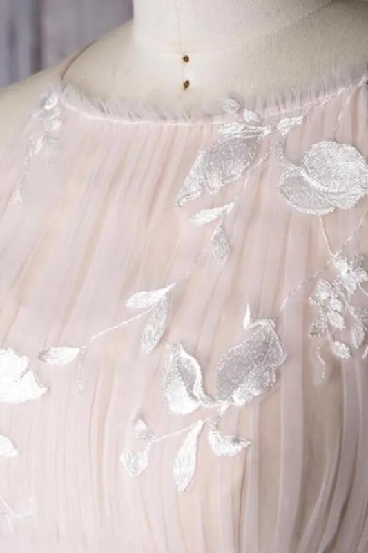 Chic Ruffle Floor Length Tulle A-line Wedding Dress