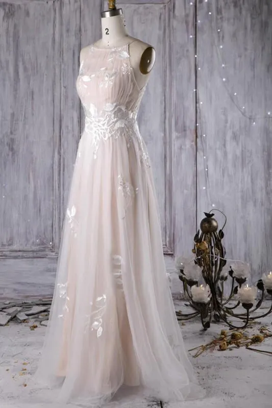 Chic Ruffle Floor Length Tulle A-line Wedding Dress