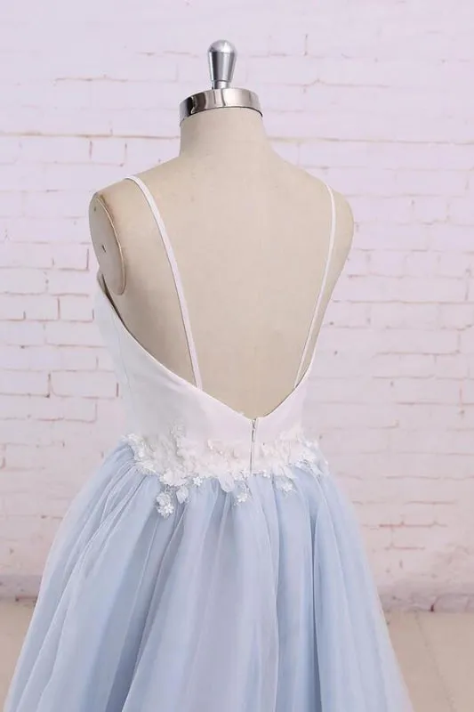 Chic Spaghetti Strap Organza A-line Wedding Dress