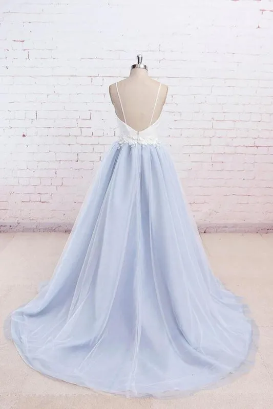Chic Spaghetti Strap Organza A-line Wedding Dress