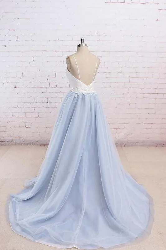 Chic Spaghetti Strap Organza A-line Wedding Dress
