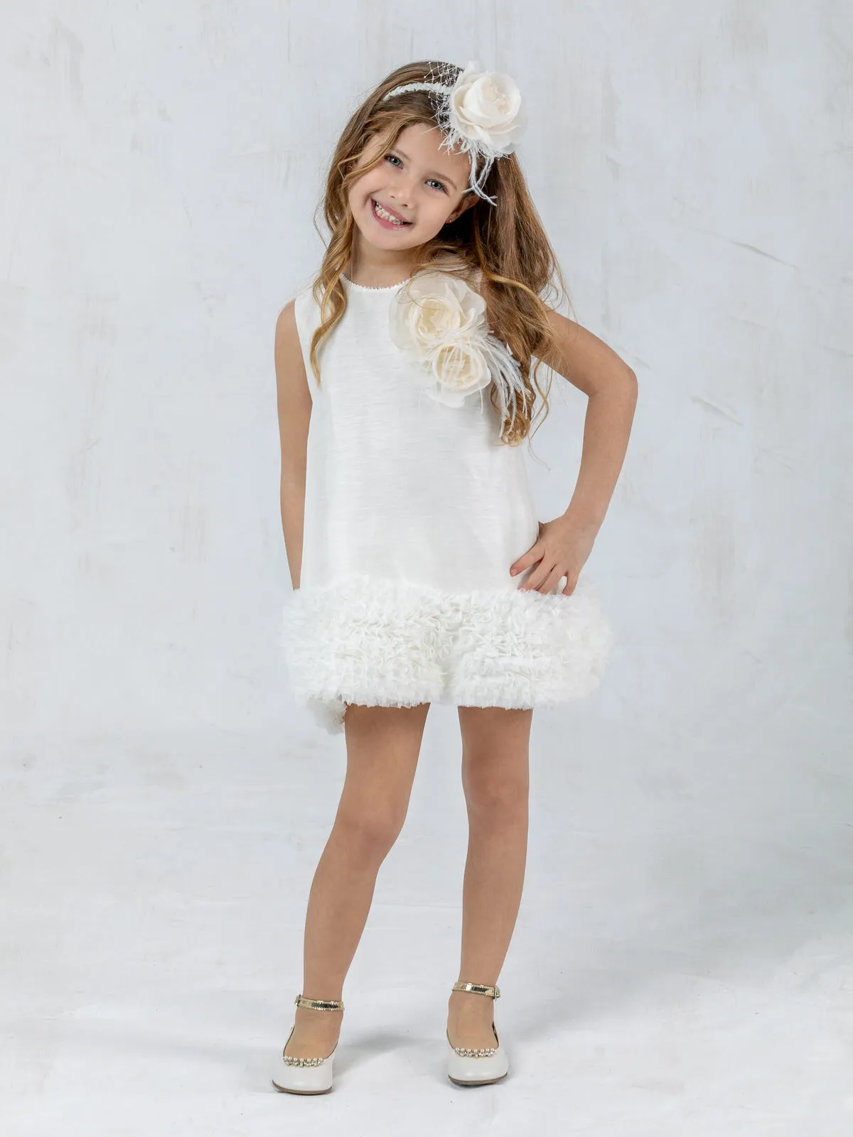 Girl's A-line silk dress - AVRA SUMMER