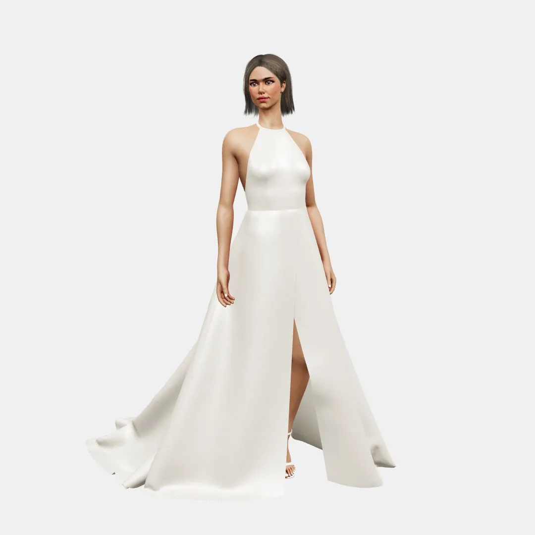 Halter neck & low back   A-line wrapped