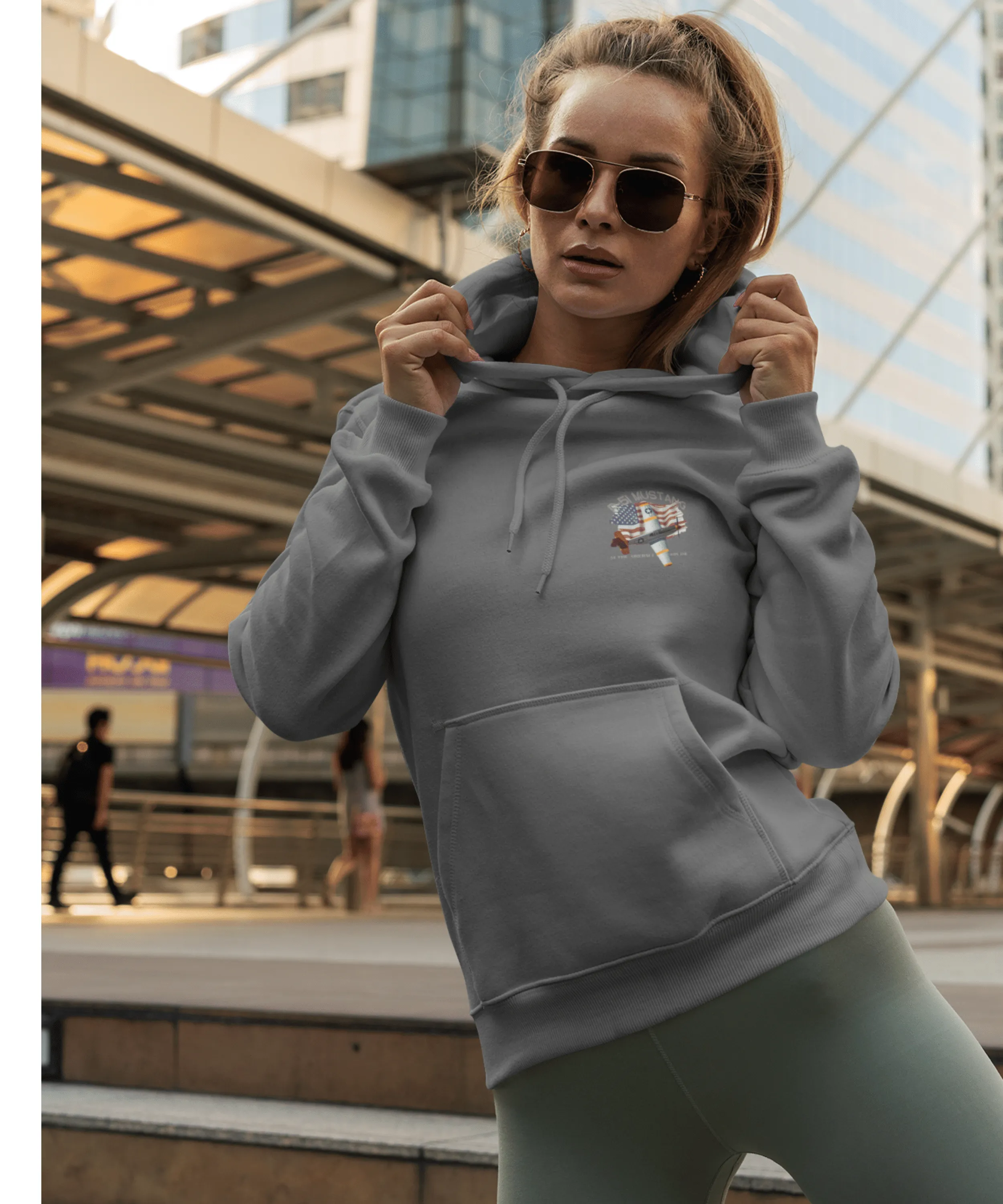 Hoodie ( P-51 Mustang ) Military Style