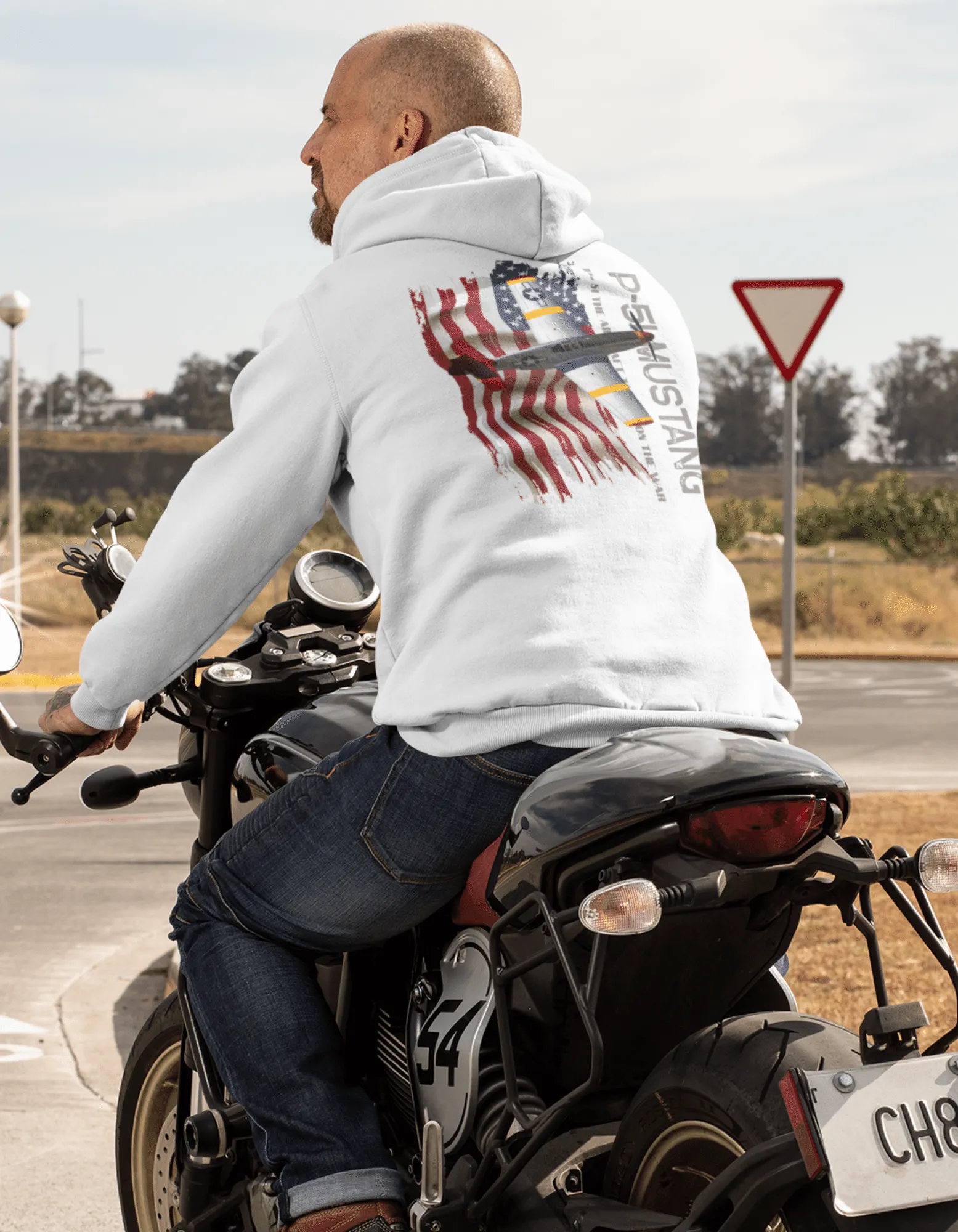 Hoodie ( P-51 Mustang ) Military Style