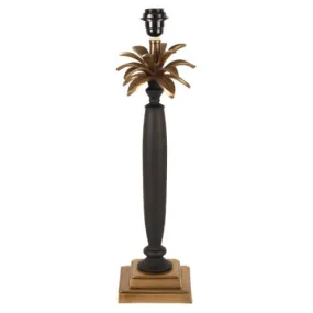Lampfot Black Brass with Golden Leaves
