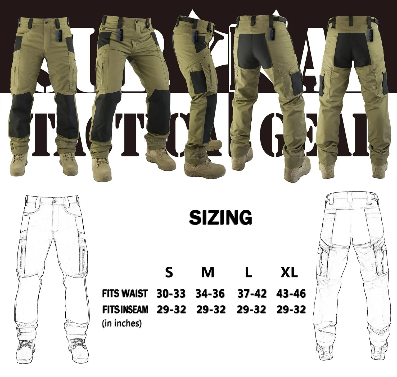 Men’s Ripstop Pants Outdoor Military Camo Cargo Trousers