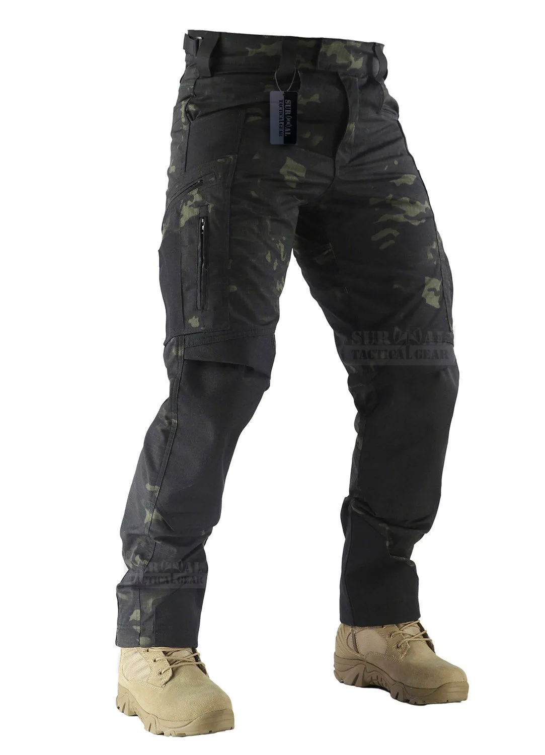 Men’s Ripstop Pants Outdoor Military Camo Cargo Trousers