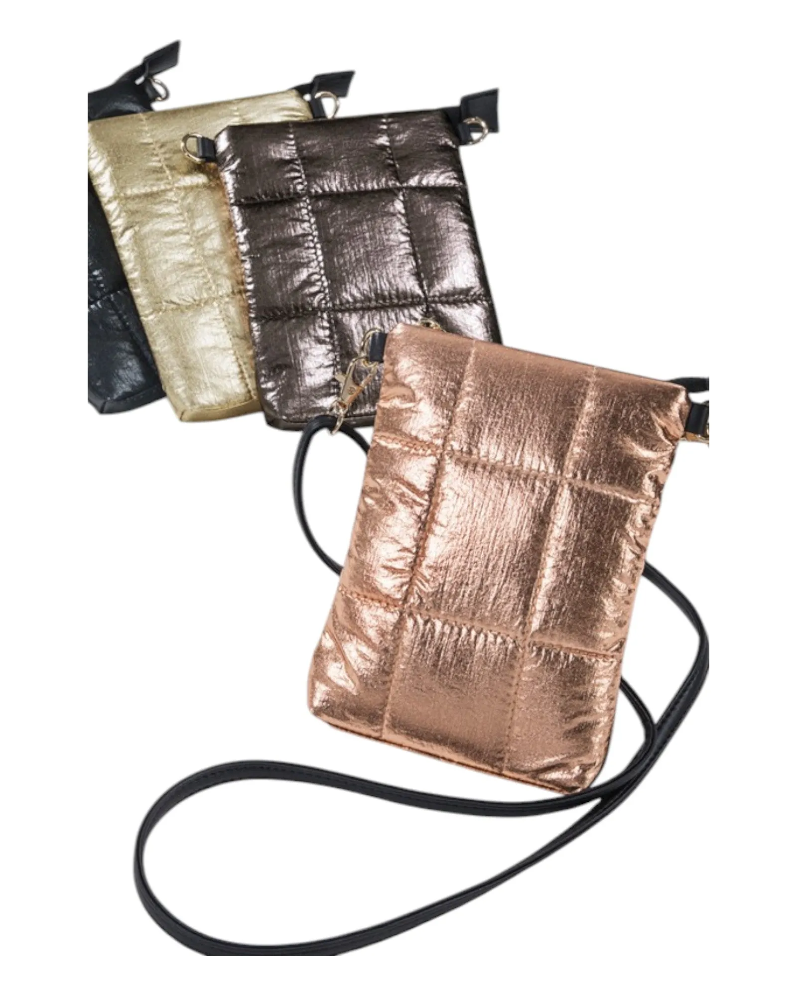 Midnight Metallic Bubble Small Crossbody Bag