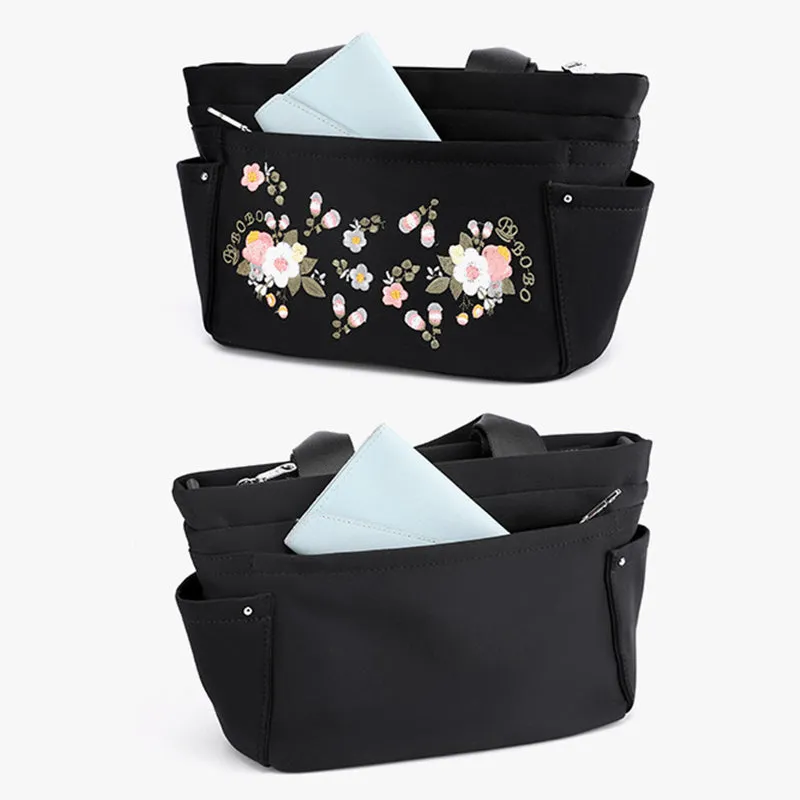 Multi-Pocket Flower Embroideried Handbag Crossbody Bag