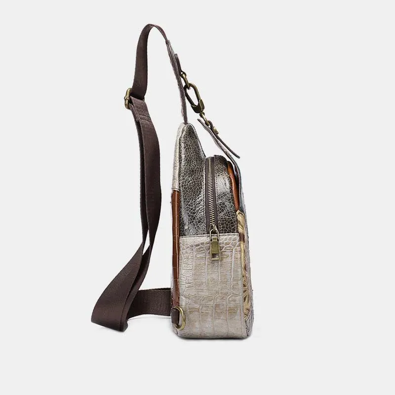 Sling Bag for Women Vintage Folk-Custom Leather Travel Crossbody Bag