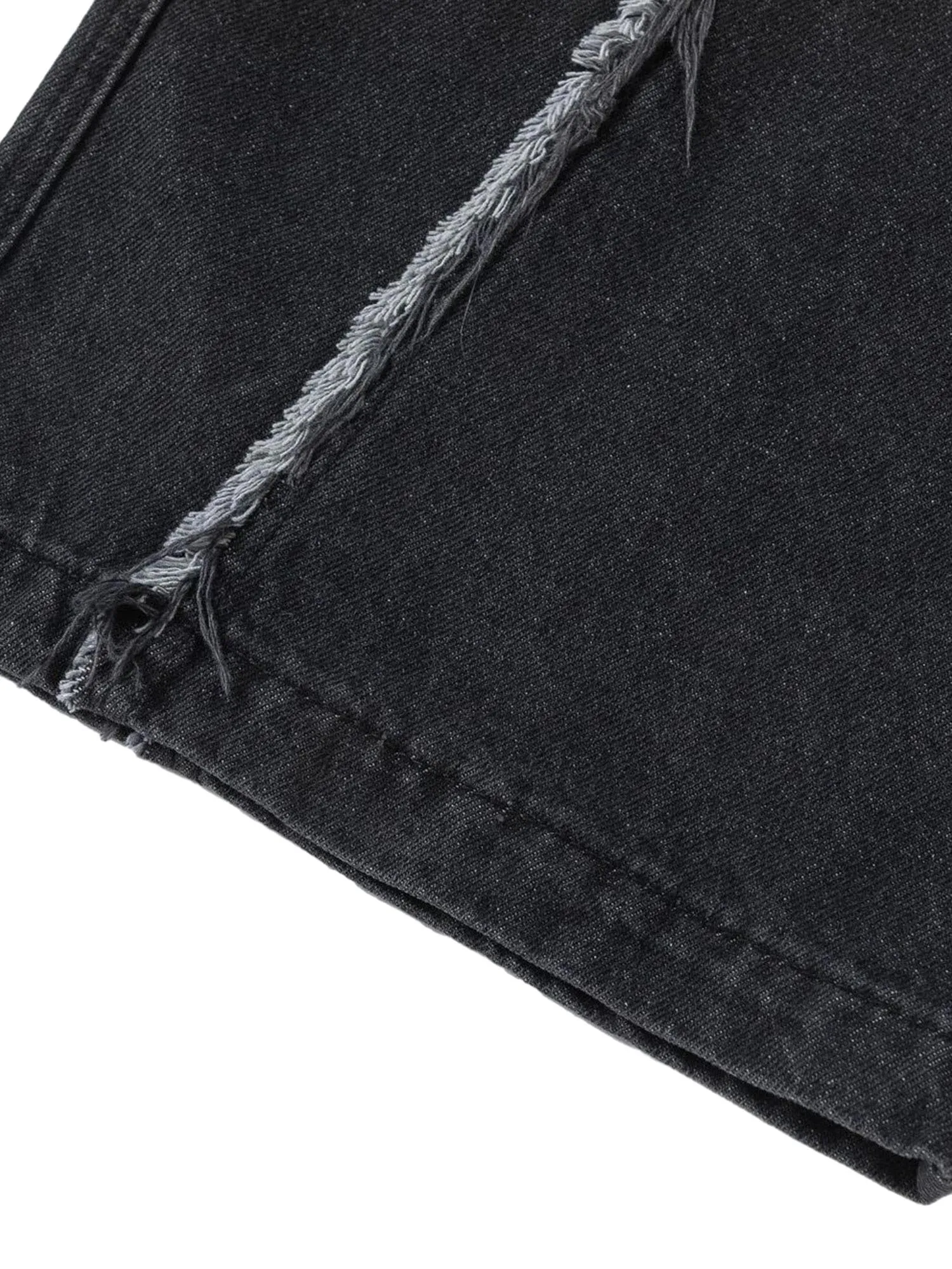 Sneakerhill Multi-pocket Raw Edge Jeans