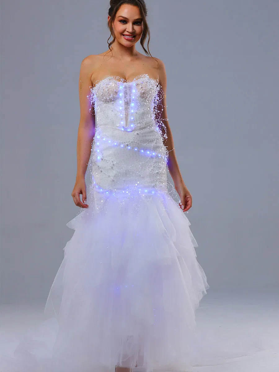 Strapless Fit And Flare Wedding Dress Party Gowns