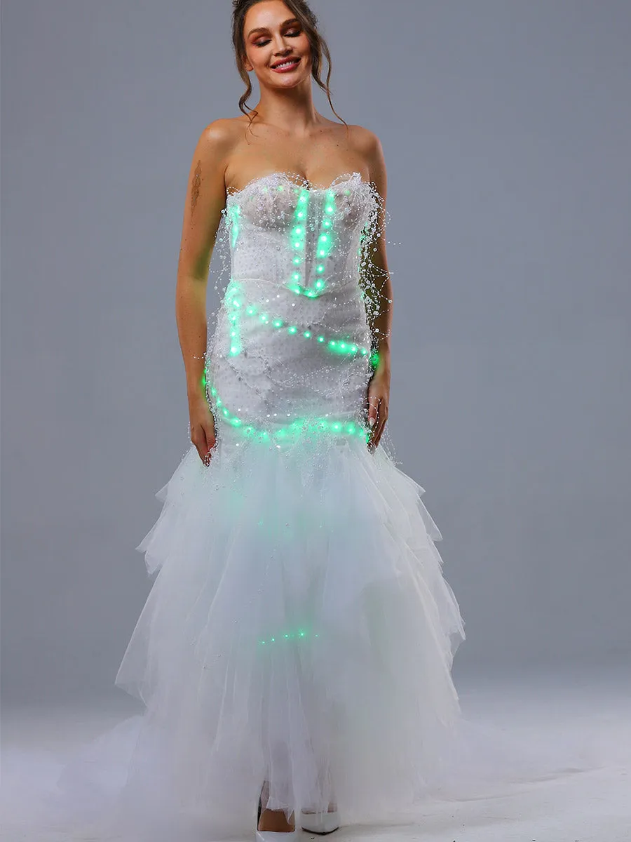 Strapless Fit And Flare Wedding Dress Party Gowns