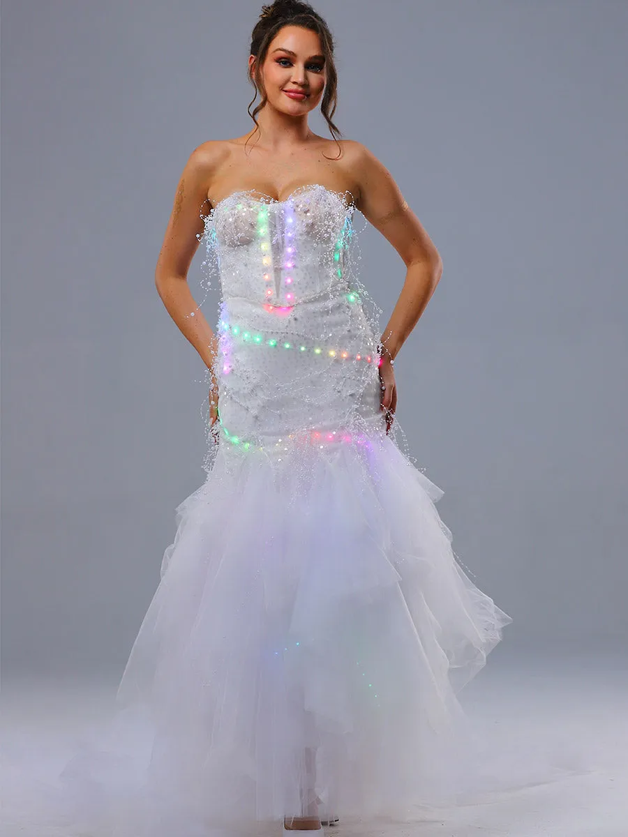 Strapless Fit And Flare Wedding Dress Party Gowns