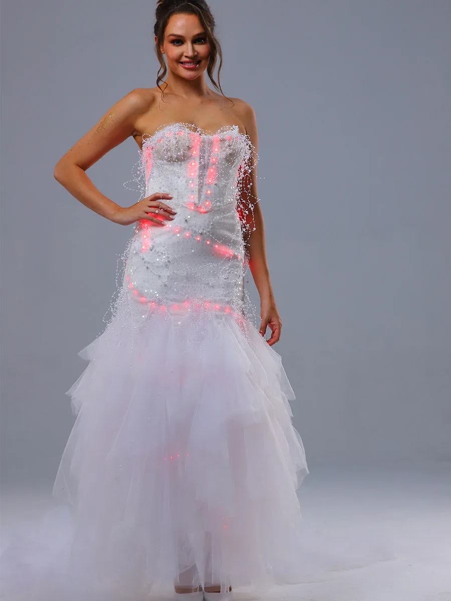 Strapless Fit And Flare Wedding Dress Party Gowns