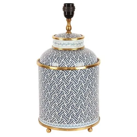 Tea Caddie Lamp Blue