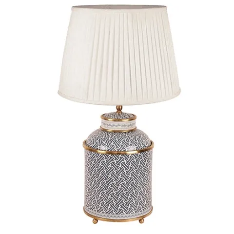 Tea Caddie Lamp Blue
