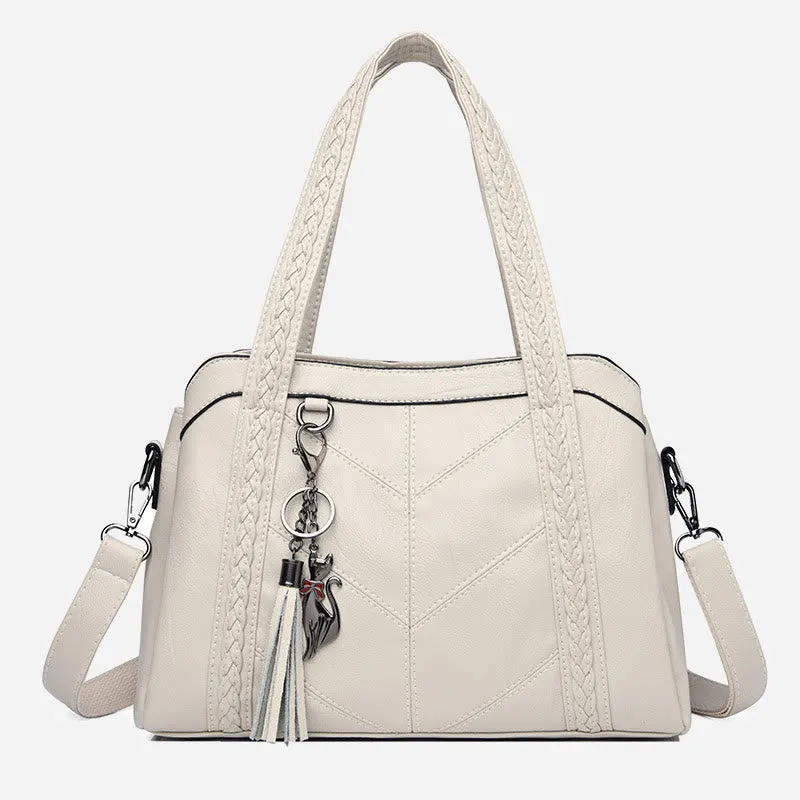 Top-Handle Bag For Women Tassel Large Capacity Crossbody Bag