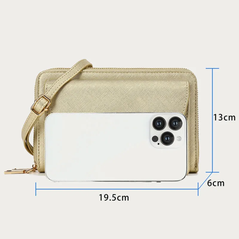Vegan Leather RFID Blocking Phone Purse for Women Multi-Slot Crossbody Bag