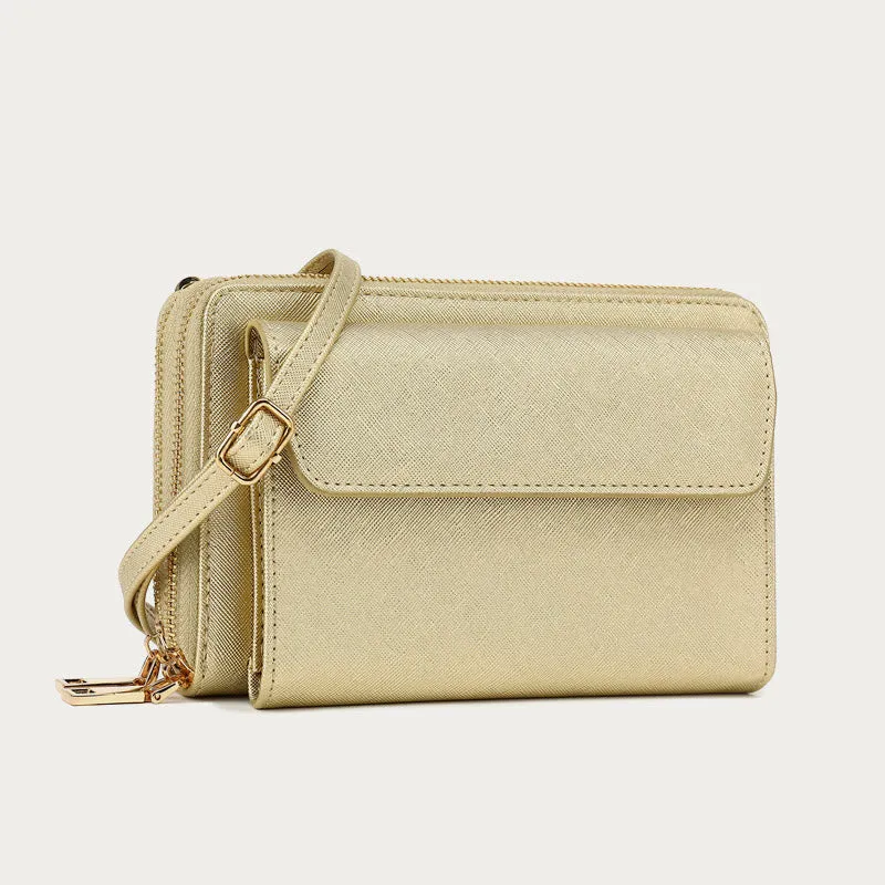 Vegan Leather RFID Blocking Phone Purse for Women Multi-Slot Crossbody Bag