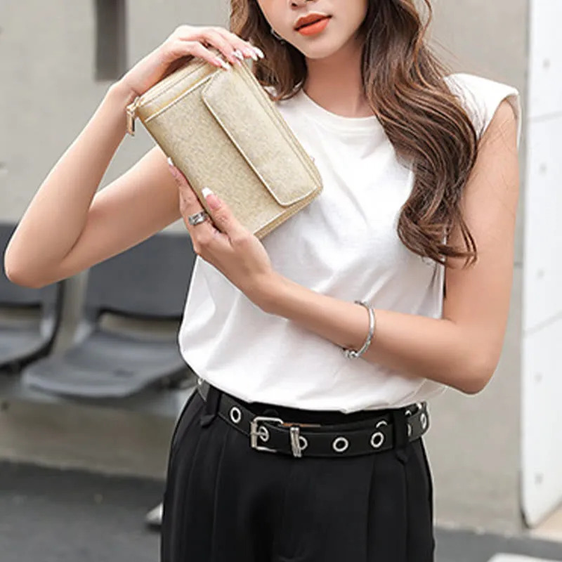 Vegan Leather RFID Blocking Phone Purse for Women Multi-Slot Crossbody Bag